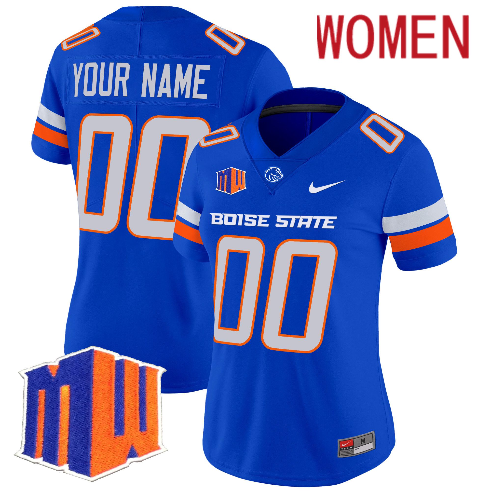 Women Boise State Broncos Blue Nike 2024 Vapor Limited Custom NCAA Jersey